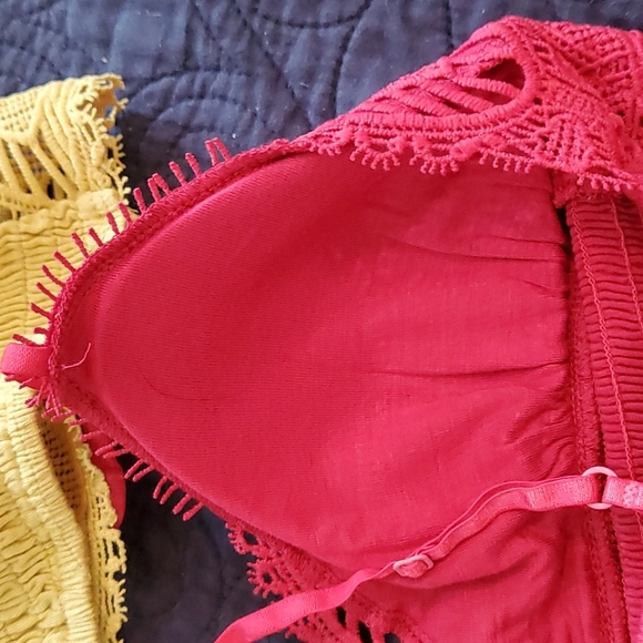 BRALETTES set of 3. Gold. Garnet. Olive green. - Picture 4 of 4